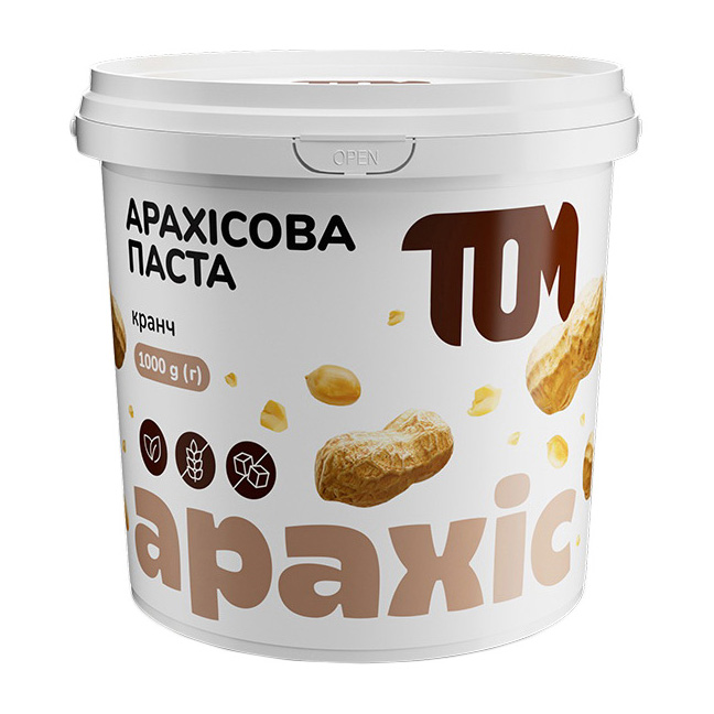 Арахисовая паста, TOM peanut butter peanut butter  1000 г. (Кранч)