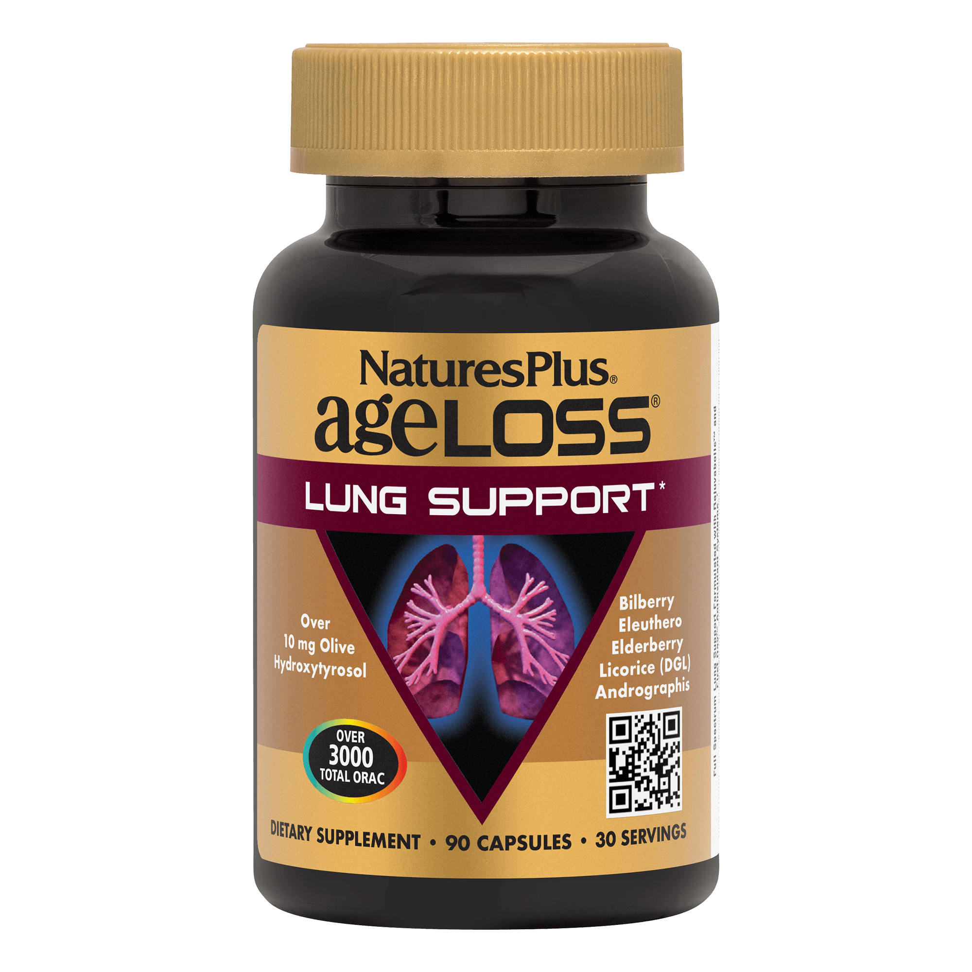 Комплекс для підтримки легень, Natures Plus AgeLoss Lung Support, 90 капсул