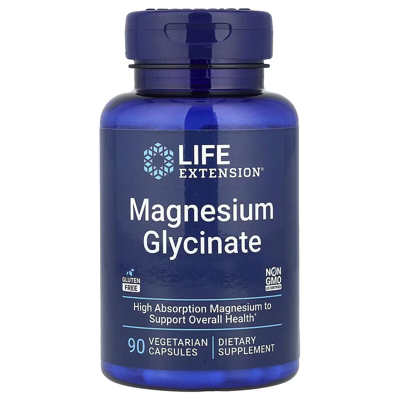 Магній гліцинат, Magnesium Glycinate, Life Extension, 105 мг, 90 вегетаріанських капсул