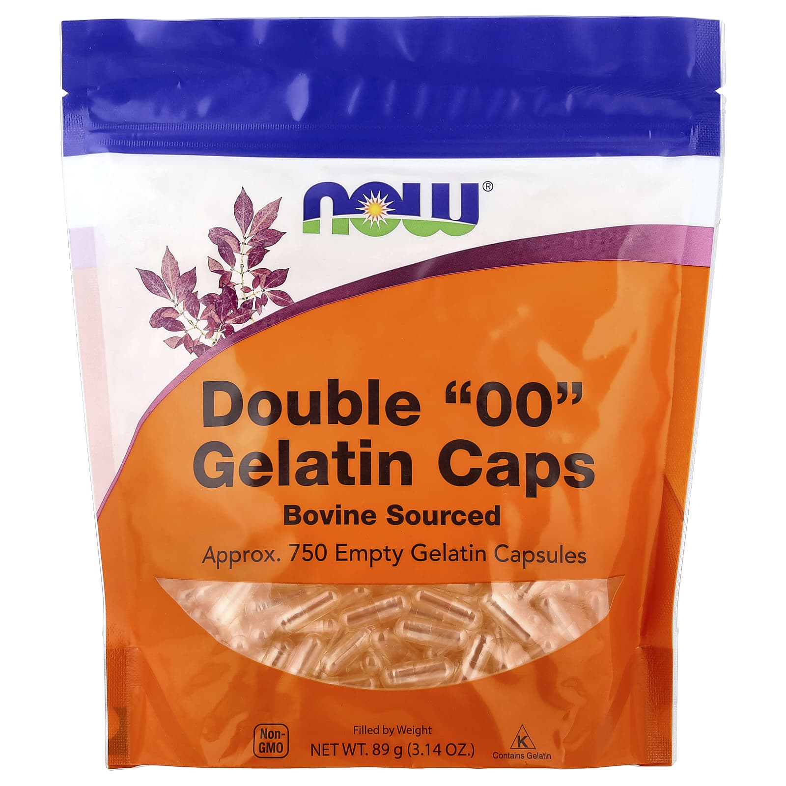 Порожні желатинові капсули, Now Foods Double "00" Gelatin Caps, 750 капсул