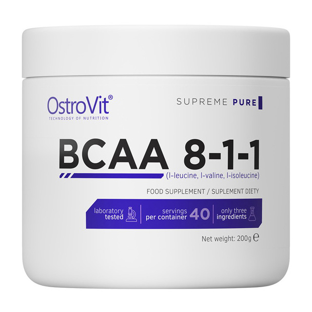 Амінокислоти BCAA, OstroVit BCAA 8-1-1, 200 г