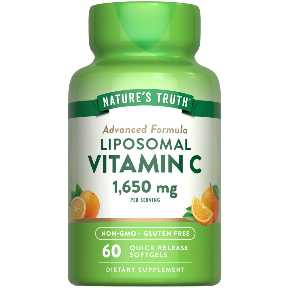 Вітамін С, Liposomal Vitamin C, Nature's Truth, ліпосомальний, 1650 мг, 60 гелевих капсул швидкого вивільнення (550 мг у капсулі)