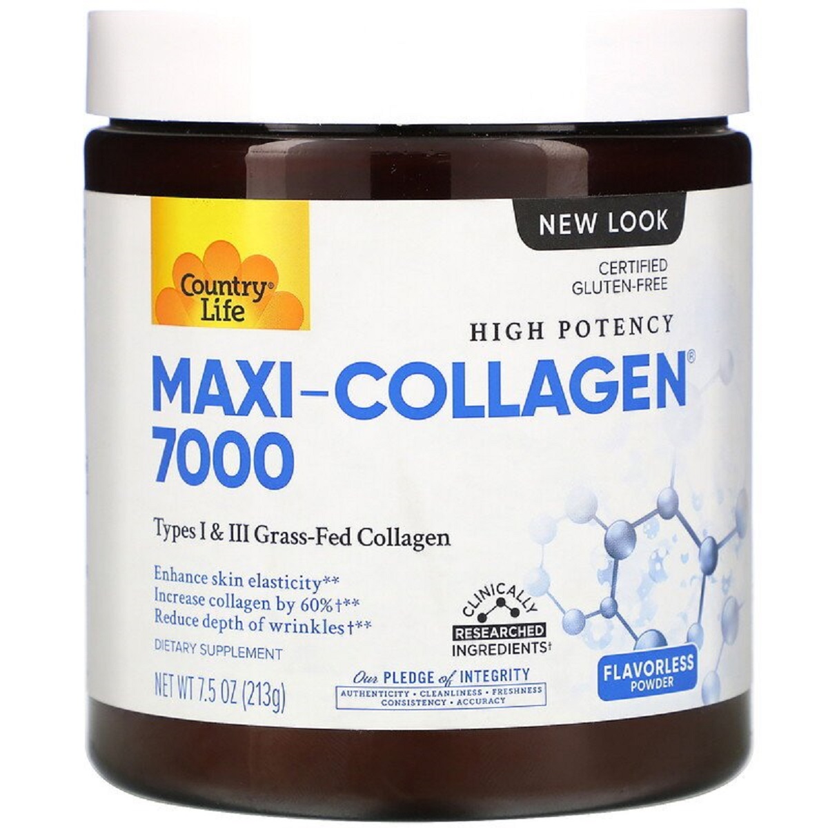 Колаген з біотином, Country Life Maxi Collagen, 210 г