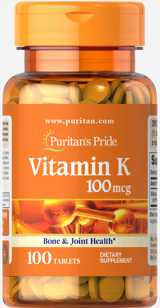 Вітамін К, Puritan's Pride Vitamin K, 100 мкг, 100 таблеток