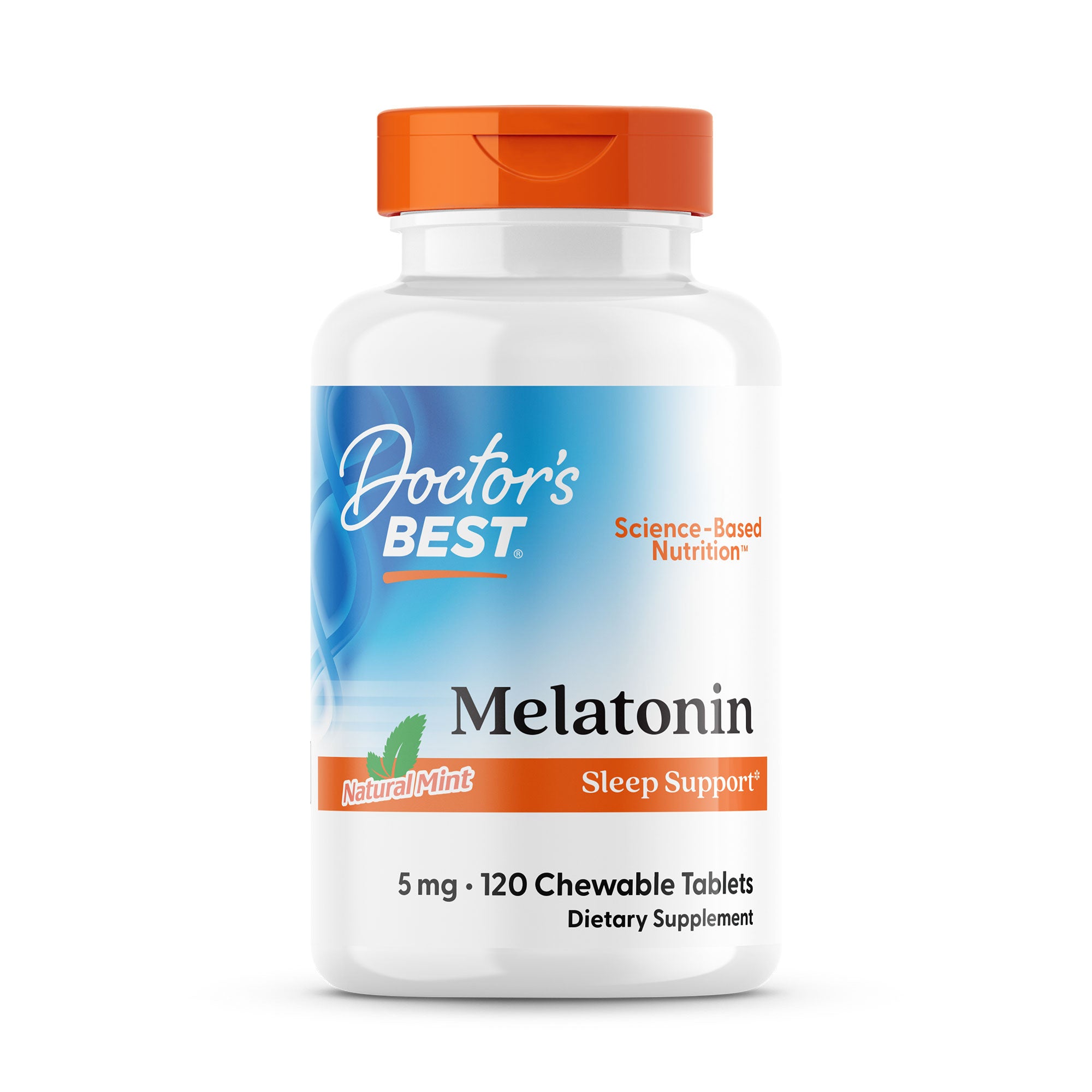 Мелатонін, Doctor's Best Melatonin, 5 мг, 120 жувальних таблеток (М'ята)