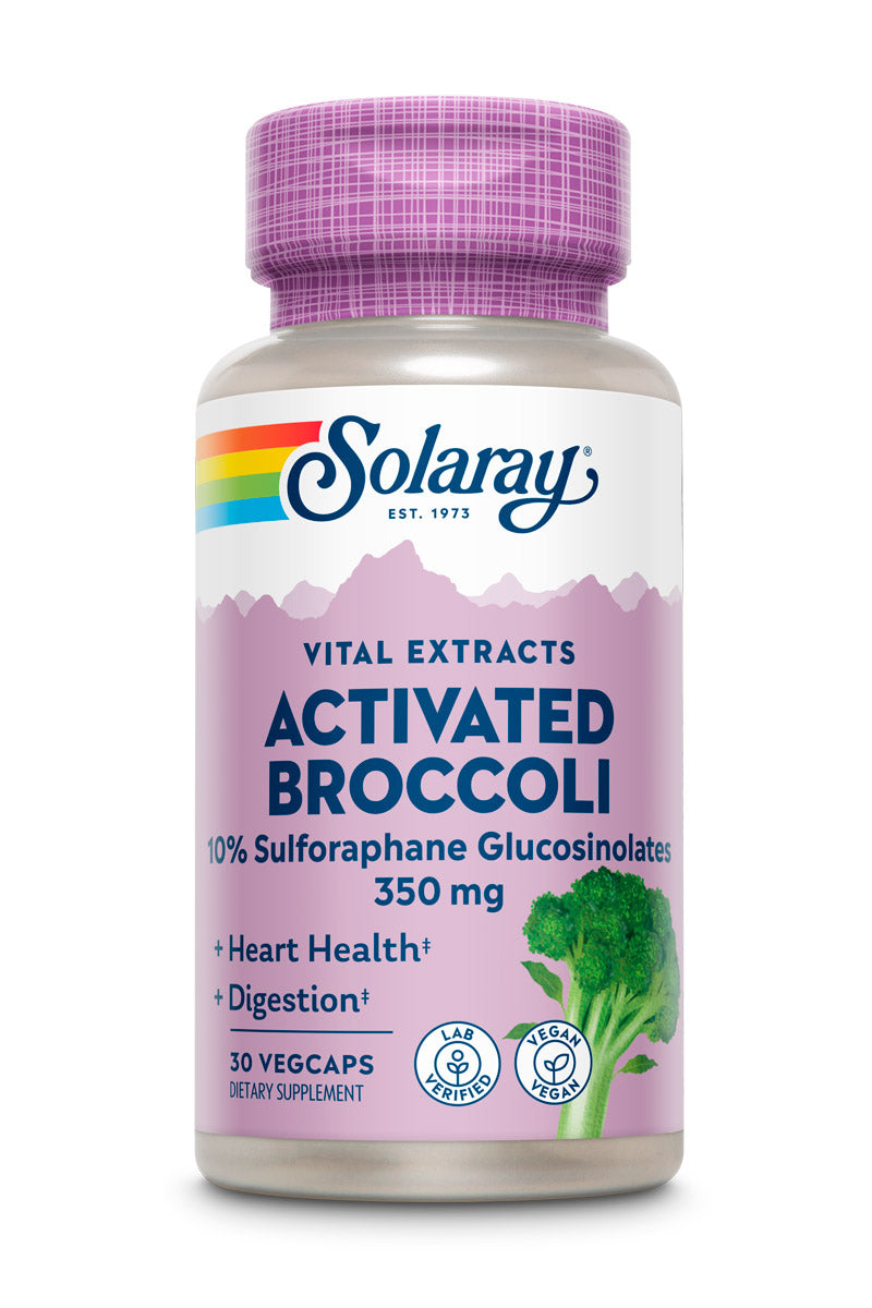 Екстракт насіння броколі, Solaray Activated Broccoli Seed Extract, 350 мг, 30 вегетаріанських капсул