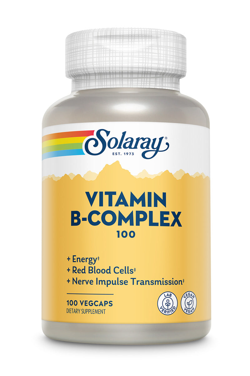 Вітамінний B-комплекс з алое вера, Solaray Vitamin B-Complex 100, 100 вегетаріанських капсул