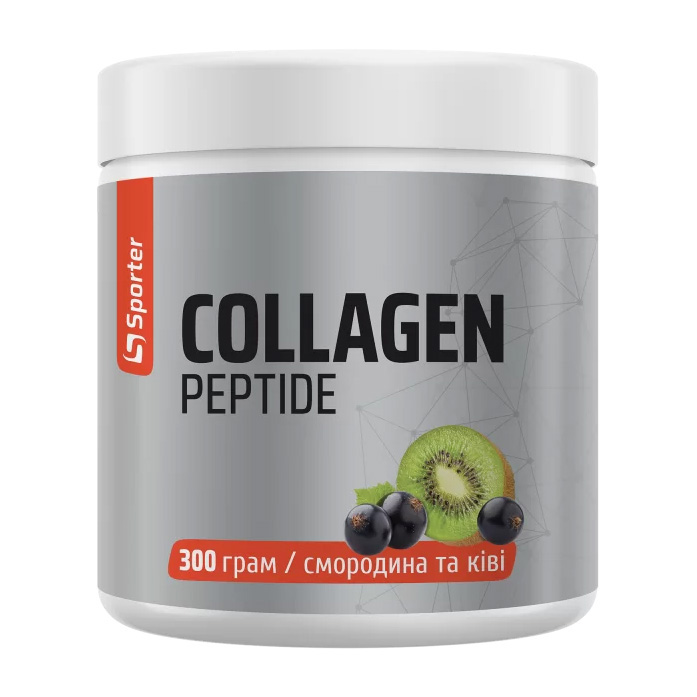 Пептиды коллагена, Sporter Collagen Peptide, 300 г (Смородина, Киви)