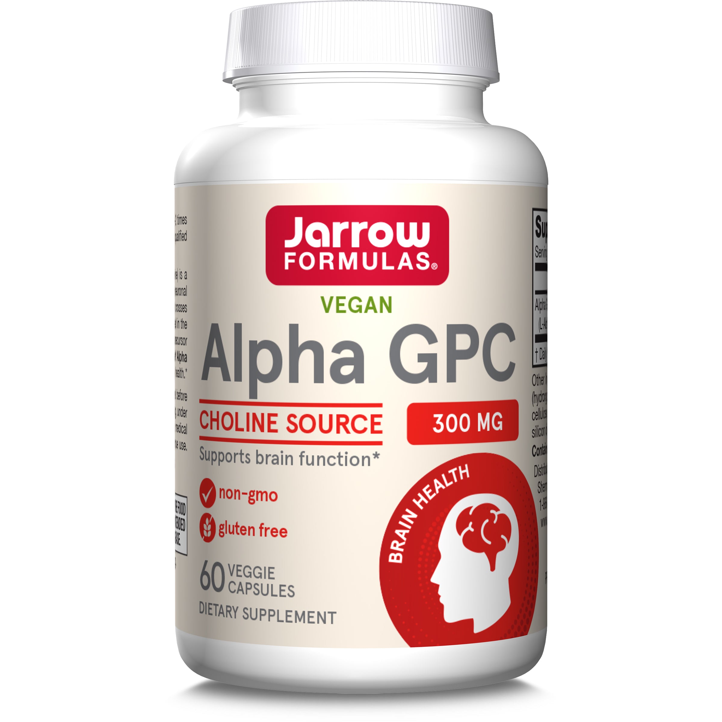 L-альфа гліцерилфосфорілхолін, Jarrow Formulas Alpha GPC, 300 мг, 60 вегетаріанських капсул