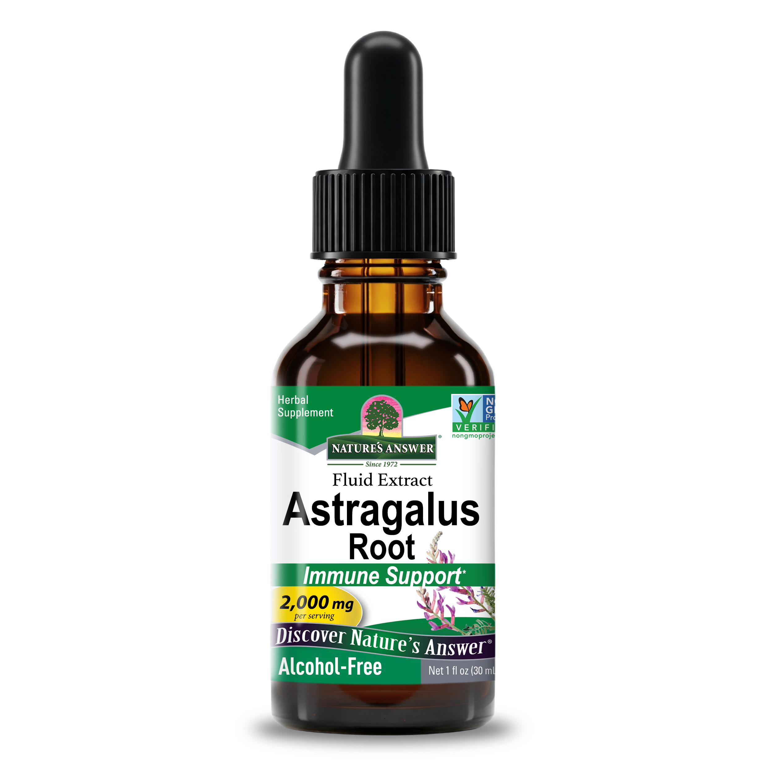 Екстракт астрагалу без спирту, Nature's Answer Astragalus Root, 2000 мг, 30 мл
