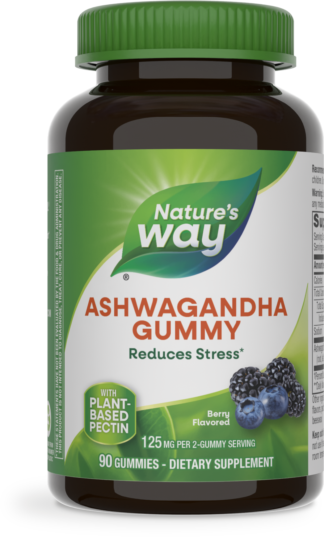 Ашваганда, Nature's Way Ashwagandha Gummies, 125 мг, 90 жувальних цукерок (ягоди)