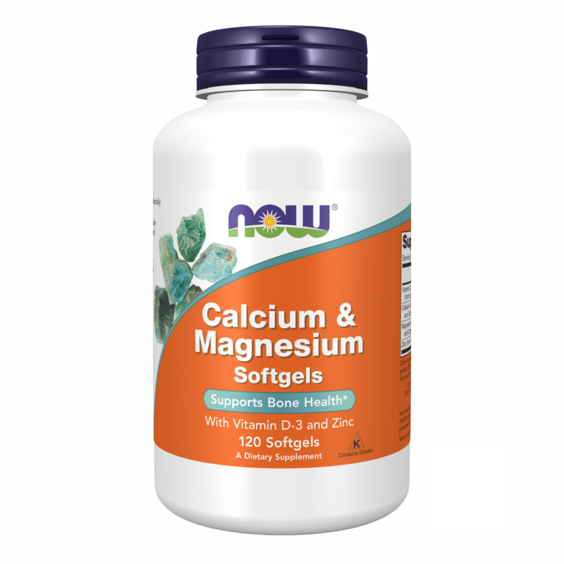 Кальцій та магній з вітаміном D3 та цинком, Now Foods Calcium & Magnesium with Vitamin D-3 and Zinc, 120 м'яких капсул