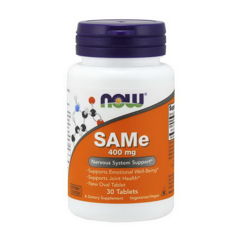 SAMe для підтримки суглобів та настрою, Now Foods SAMe, 400 мг, 30 таблеток