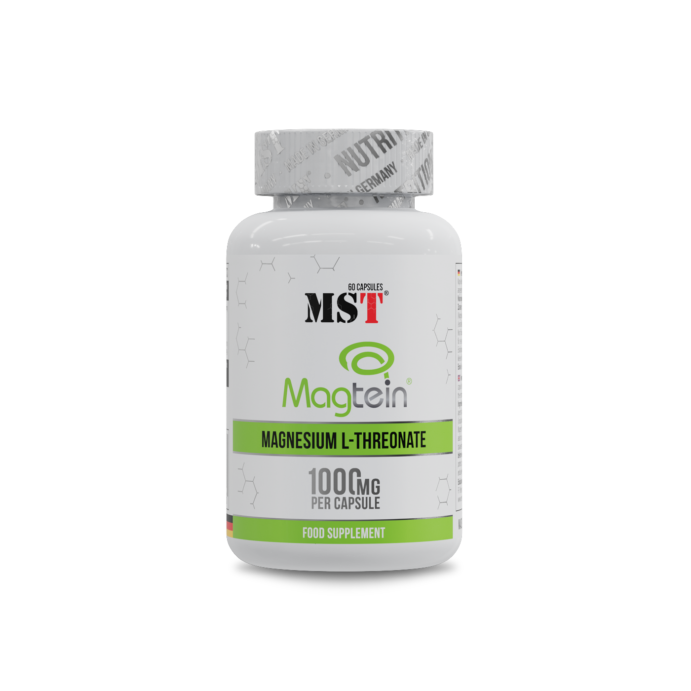 Магній L-треонат, MST Magtein magnesium l-threonate, 1000 мг, 60 капсул