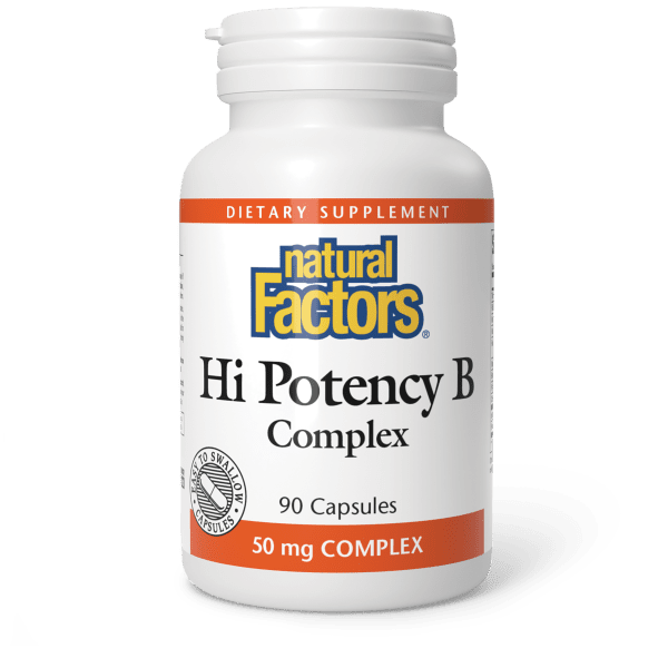 Вітамінний комплекс групи B, Natural Factors Hi Potency B Complex, 50 мг, 90 капсул