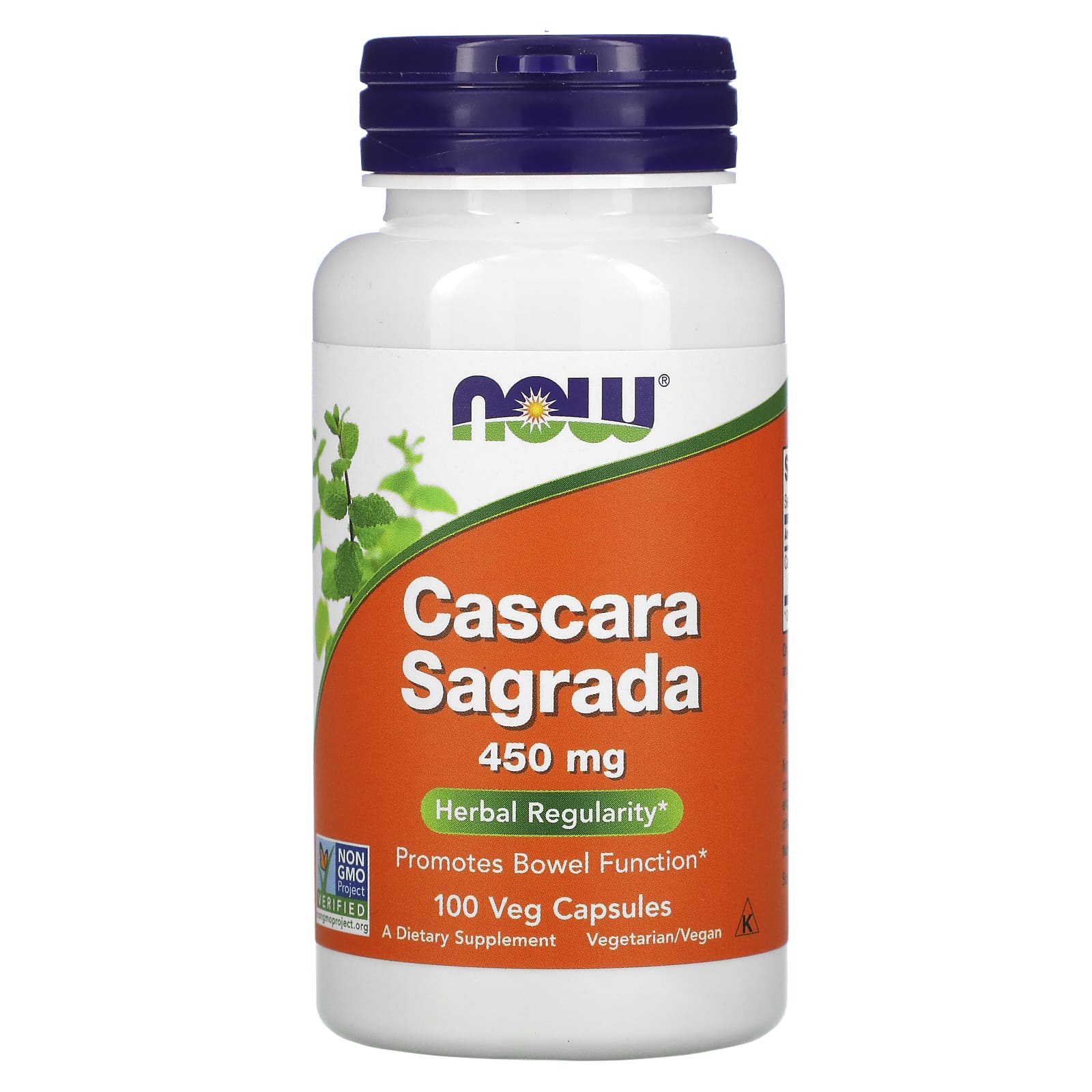 Каскара саграда, Cascara Sagrada, Now Foods, 450 мг, 100 вегетаріанських капсул