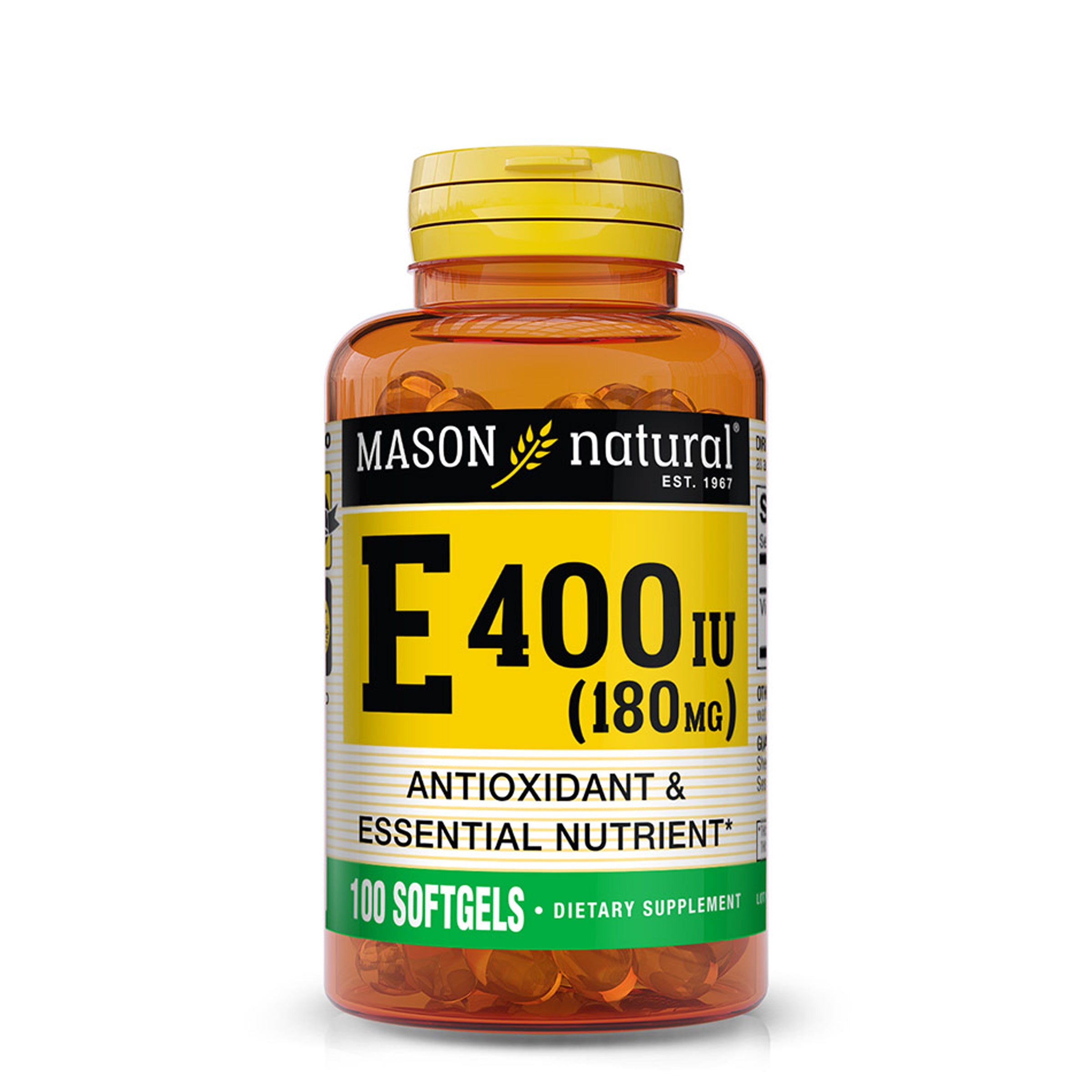 Вітамін Е, Mason Natural Vitamin E, 400 МО, 100 м'яких капсул