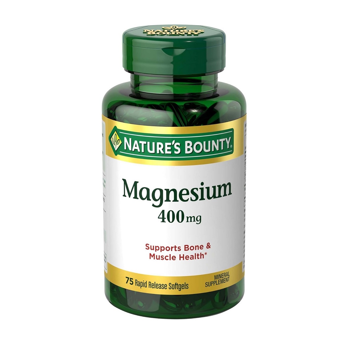Магній, Nature's Bounty Magnesium, 400 мг, 75 м'яких капсул