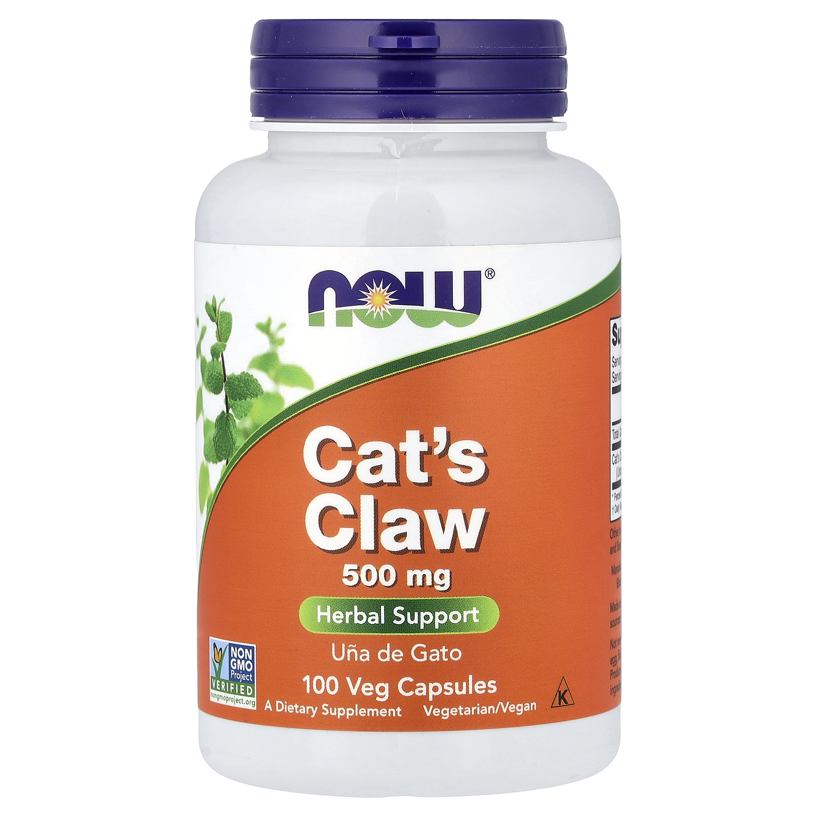 Котячий кіготь, Now Foods Cat`s Claw, 500 мг, 100 вегетаріанських капсул