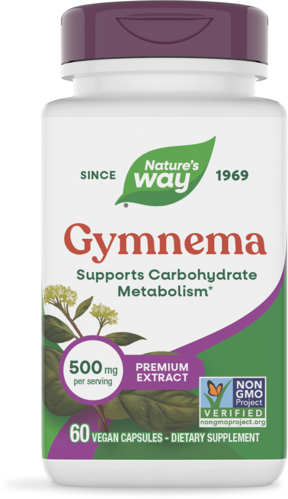 Гімнема, Nature's Way Gymnema, 500 мг, 60 вегетаріанських капсул