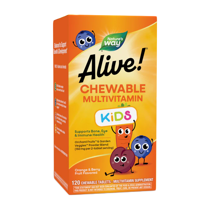 Дитячі жувальні мультивітаміни, Nature's Way Alive! Kid's Chewable Multivitamin, 120 жувальних таблеток