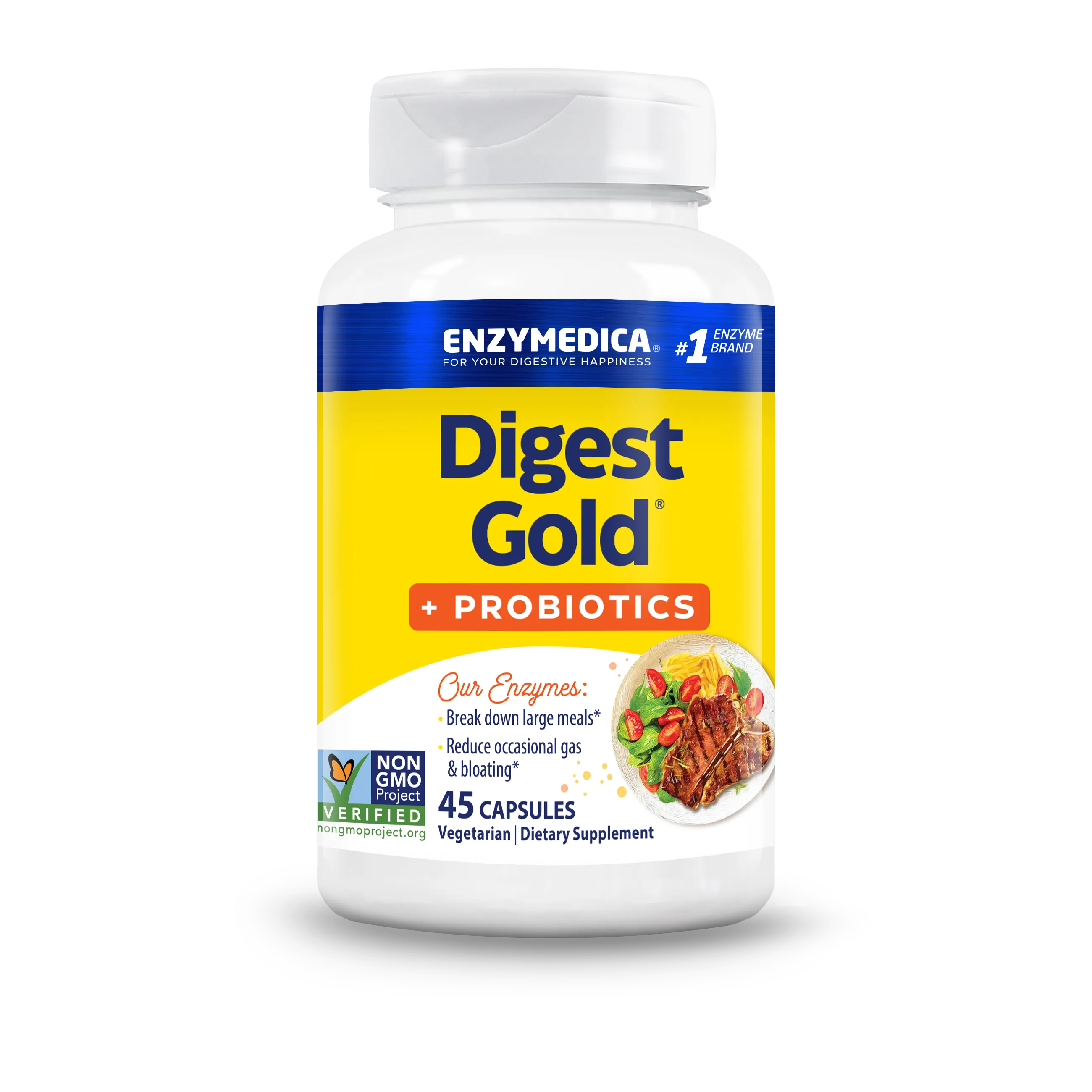 Ферменти та пробіотики, Enzymedica Digest Gold + Probiotics, 45 капсул