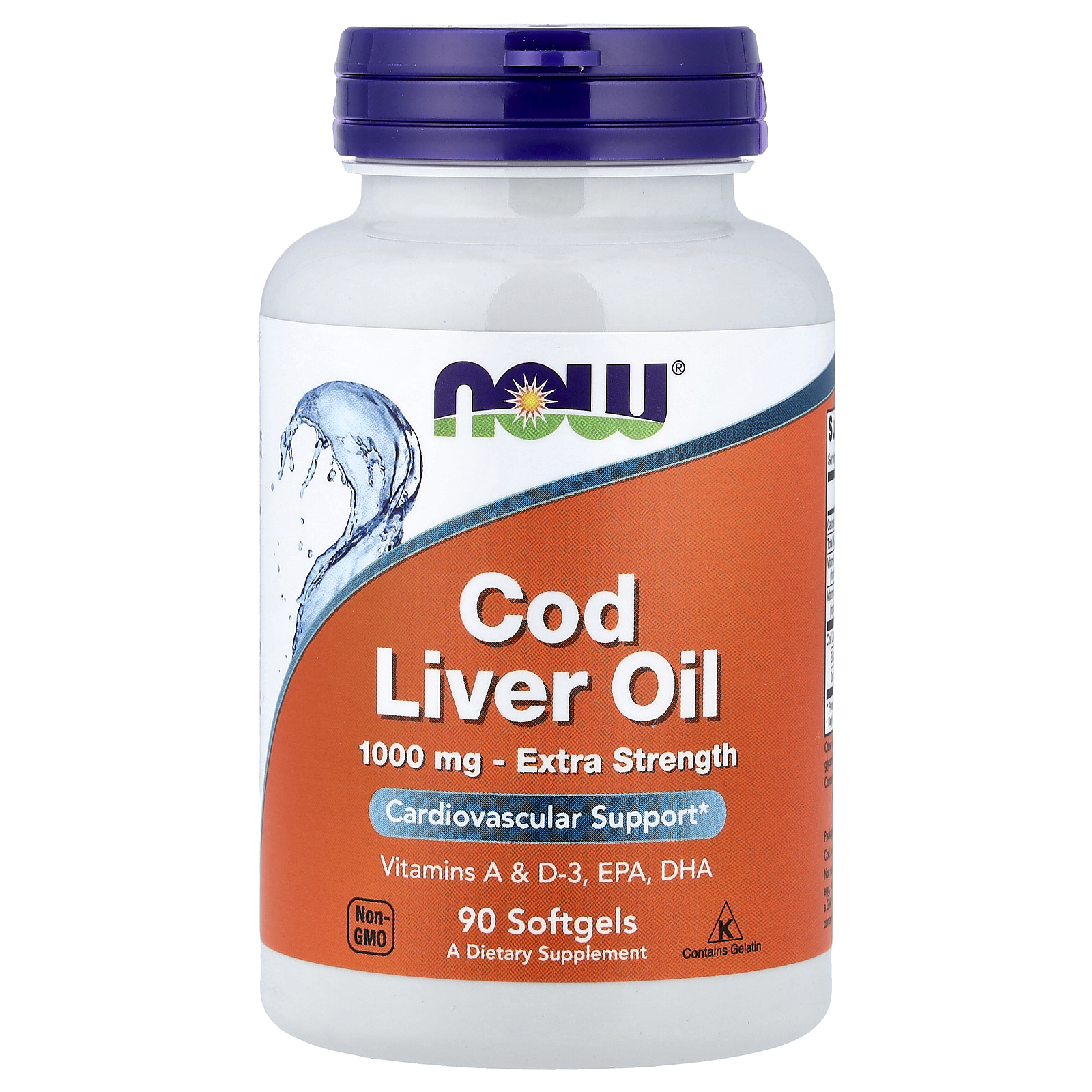 Риб'ячий жир з печінки тріски, Now Foods Cod Liver Oil, 1000 мг, 90 м'яких капсул