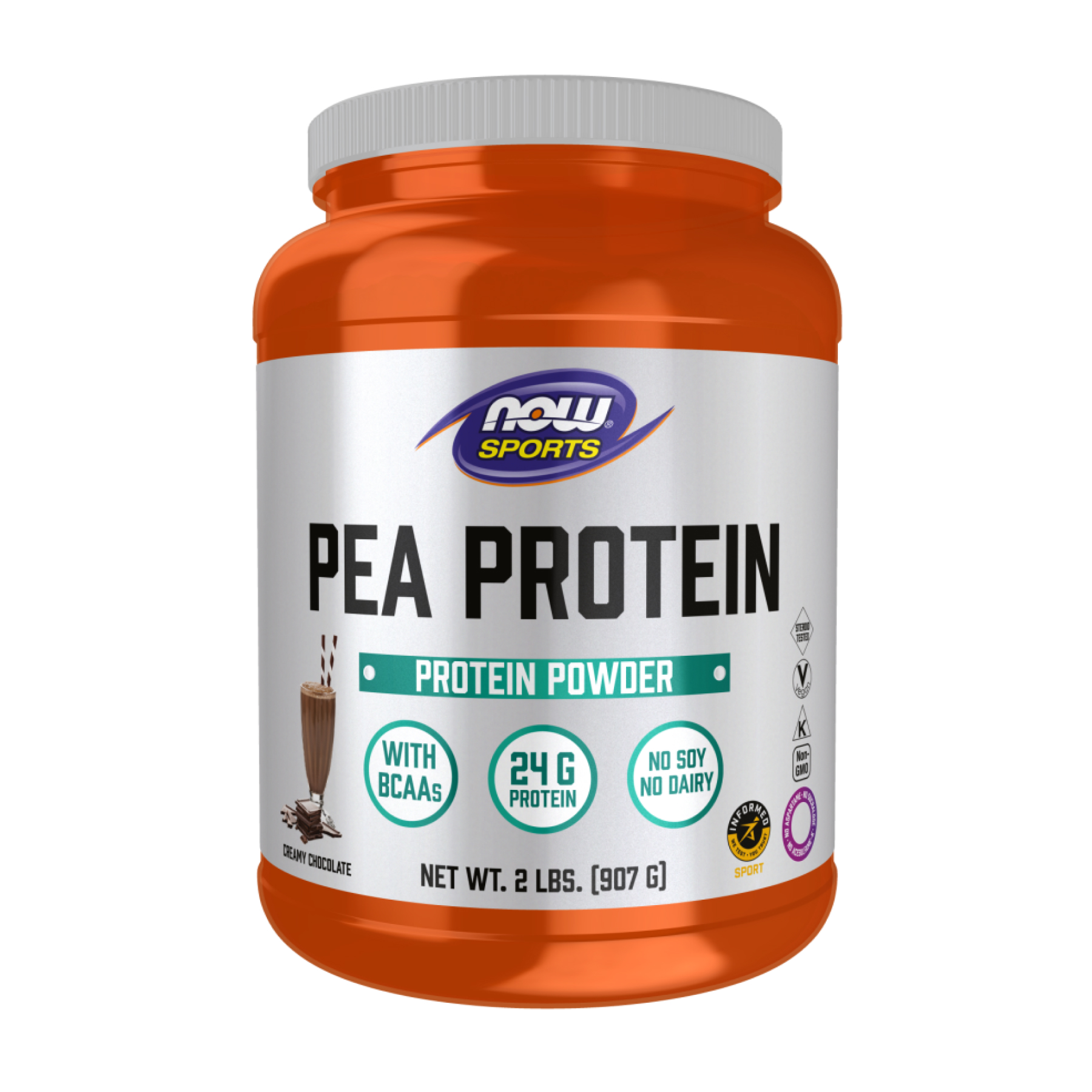 Гороховий протеїн, Now Foods Pea Protein, 907 г (Шоколад)