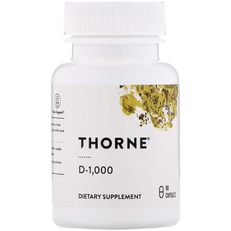 Вітамін D3, Thorne Research D-1,000, 1000 МО, 90 капсул