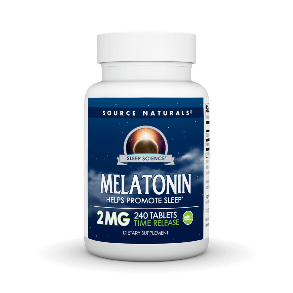 Мелатонін з уповільненим вивільненням, Source Naturals Melatonin, 2 мг, 240 таблеток