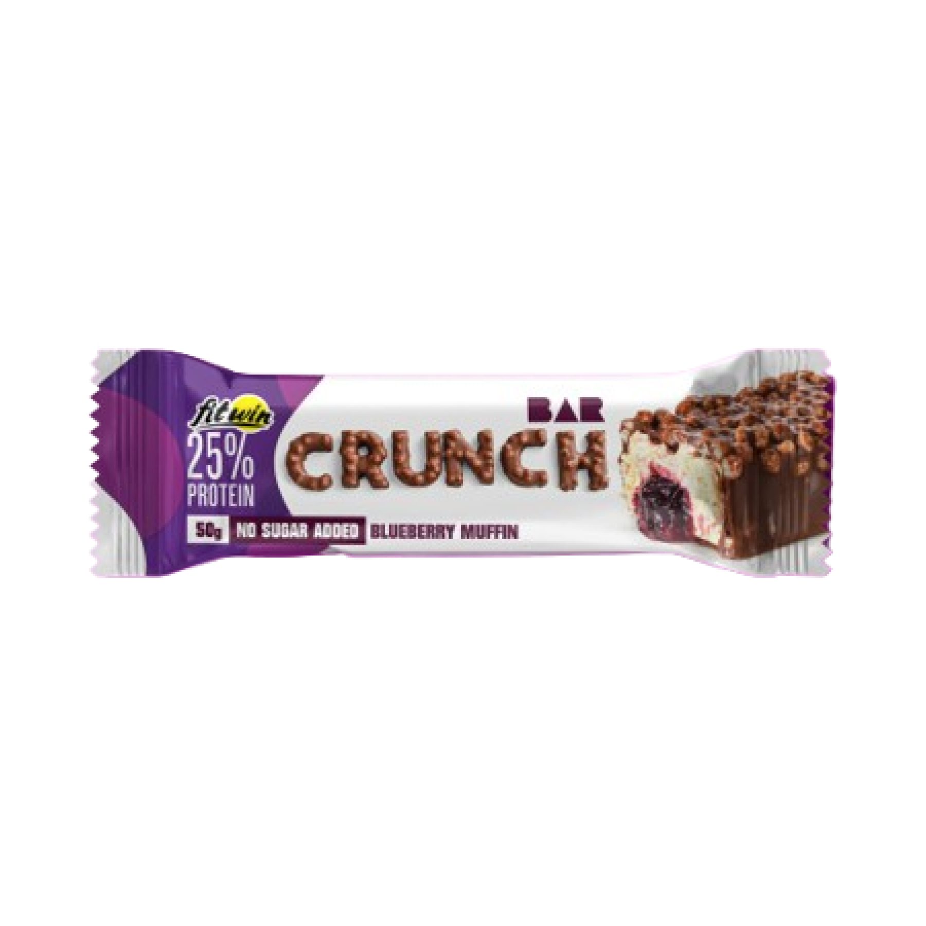 Протеїновий батончик, FitWin Crunch Bar, 12 шт. по 50 г. (Чорничний мафін)