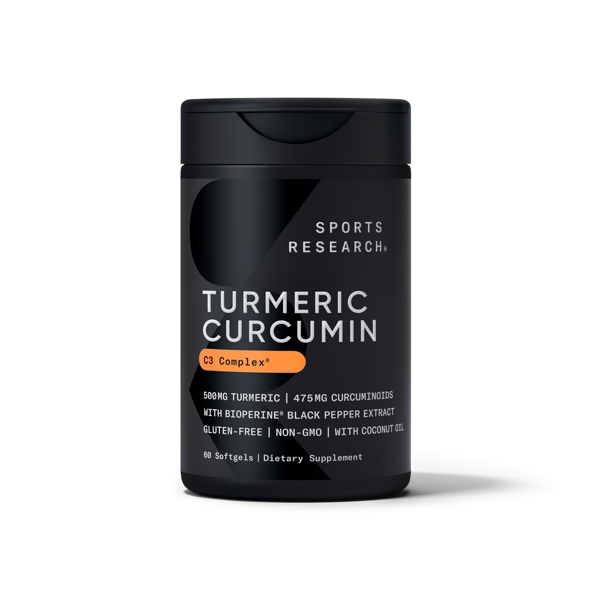 Куркумін, Sports Research Turmeric Curcumin C3 Complex, 500 мг, 60 м'яких капсул