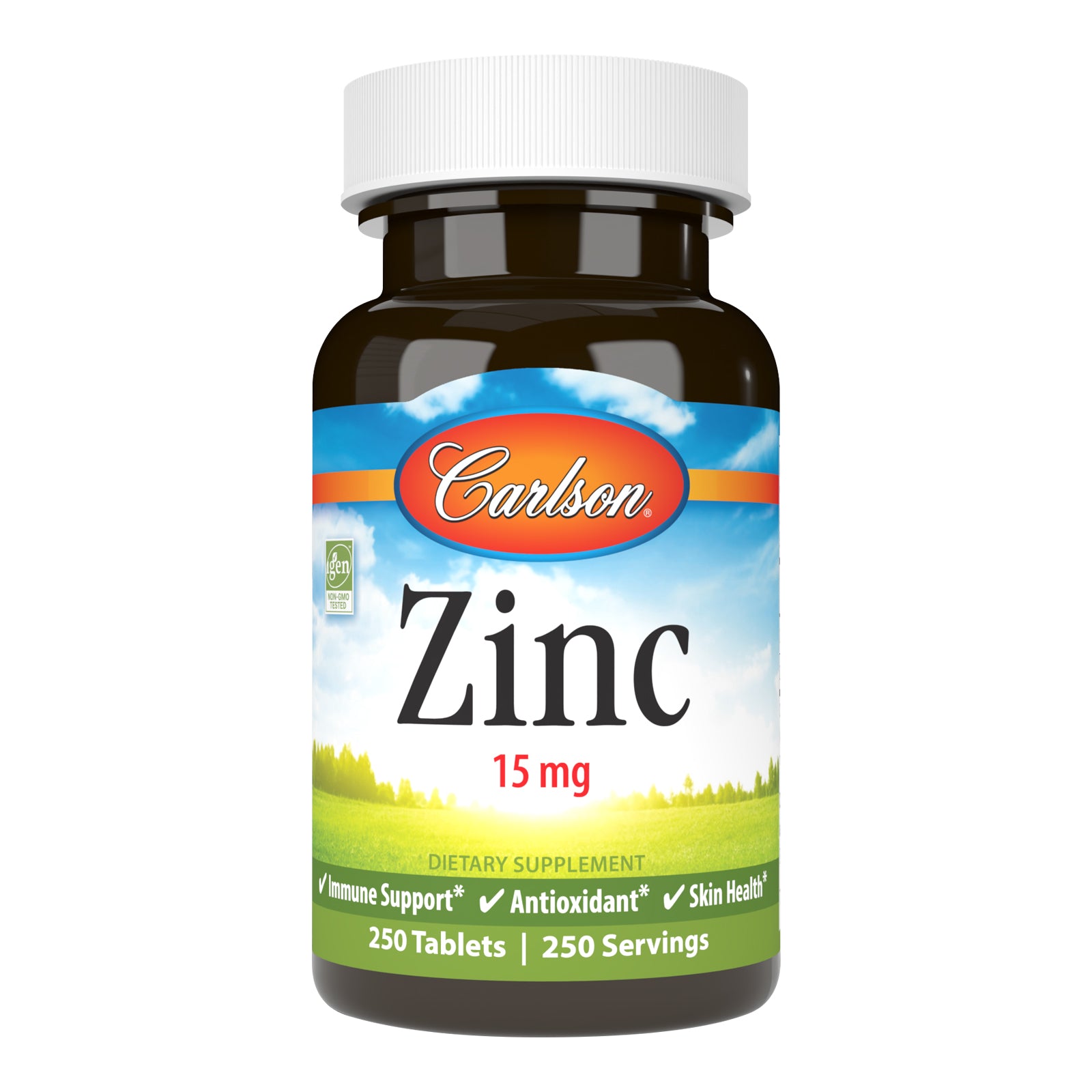 Цинк, Carlson Labs Zinc, 15 мг, 250 таблеток