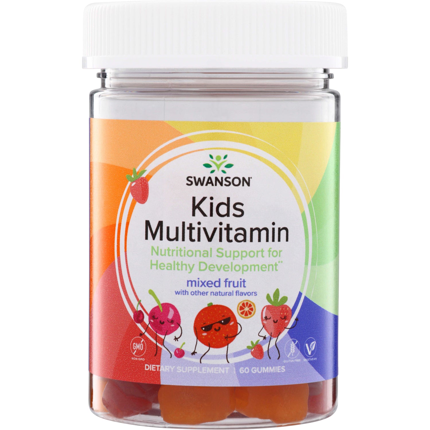Мультивітаміни для дітей, Swanson Kids Multivitamin, 60 жувальних цукерок (Мультифрукт)