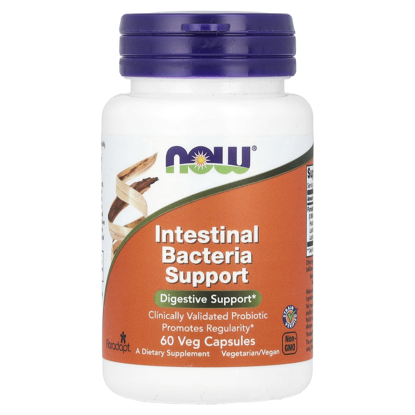 Пробіотик для підтримки бактерій кишечника, Now Foods Intestinal Bacteria Support, 60 вегетаріанських капсул