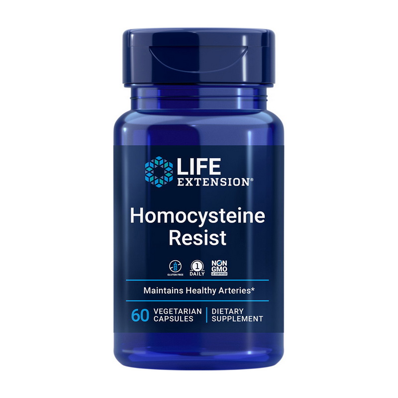 Комплекс для зниження рівня гомоцистеїну, Life Extension Homocysteine Resist, 60 вегетаріанських капсул