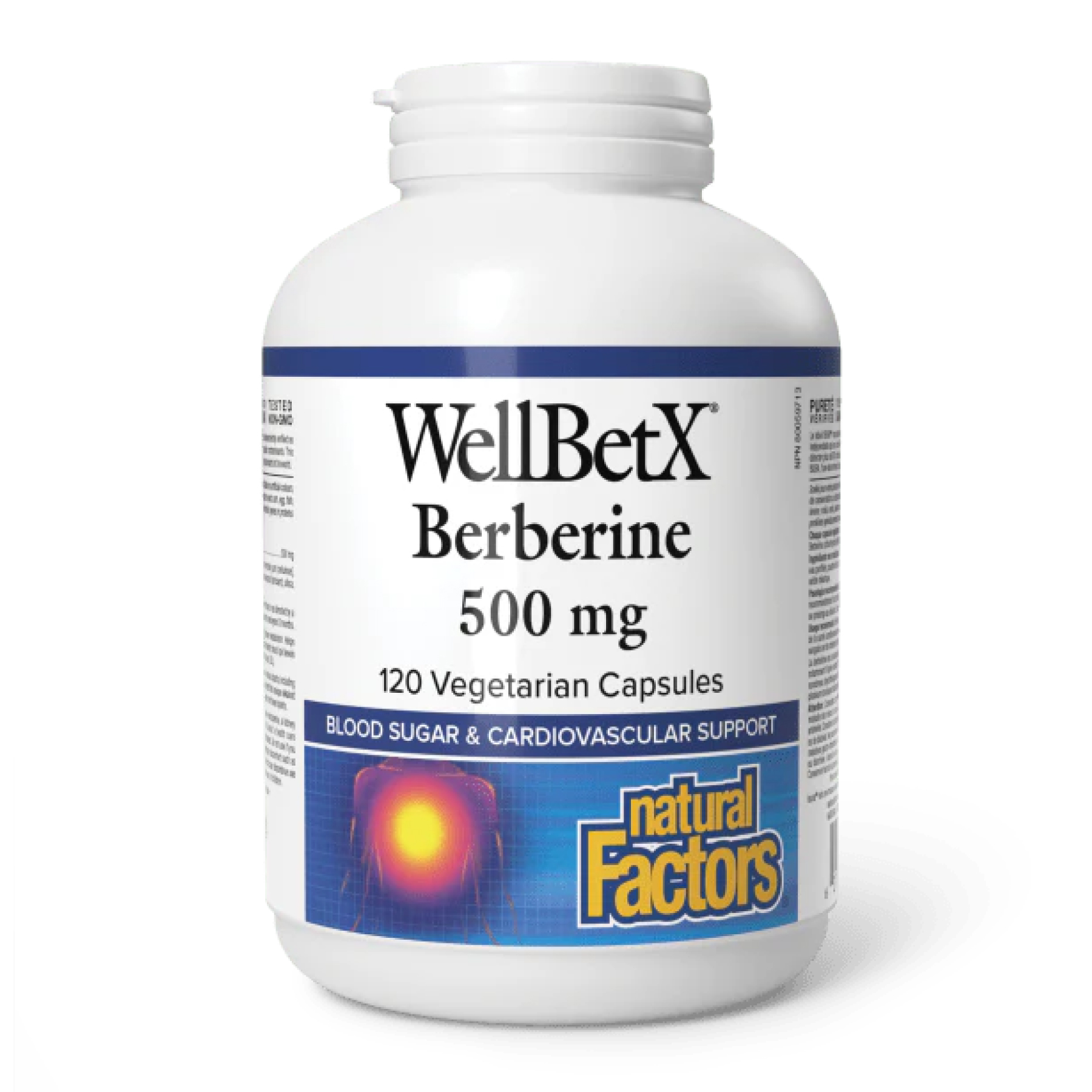 Берберін, Natural Factors WellBetX Berberine, 500 мг, 120 вегетаріанських капсул