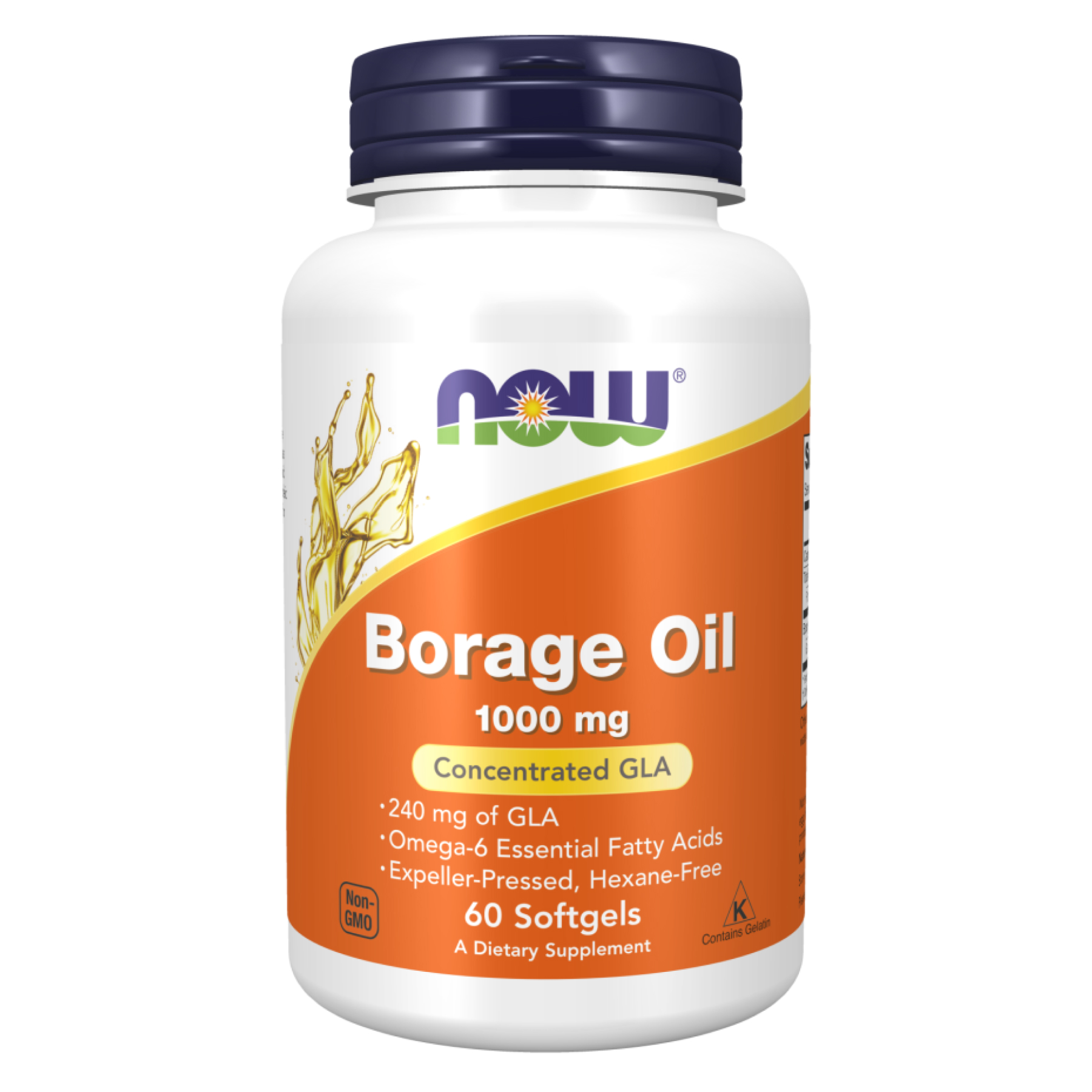 Масло огуречника, Now Foods Borage Oil, 1000 мг, 60 мягких капсул