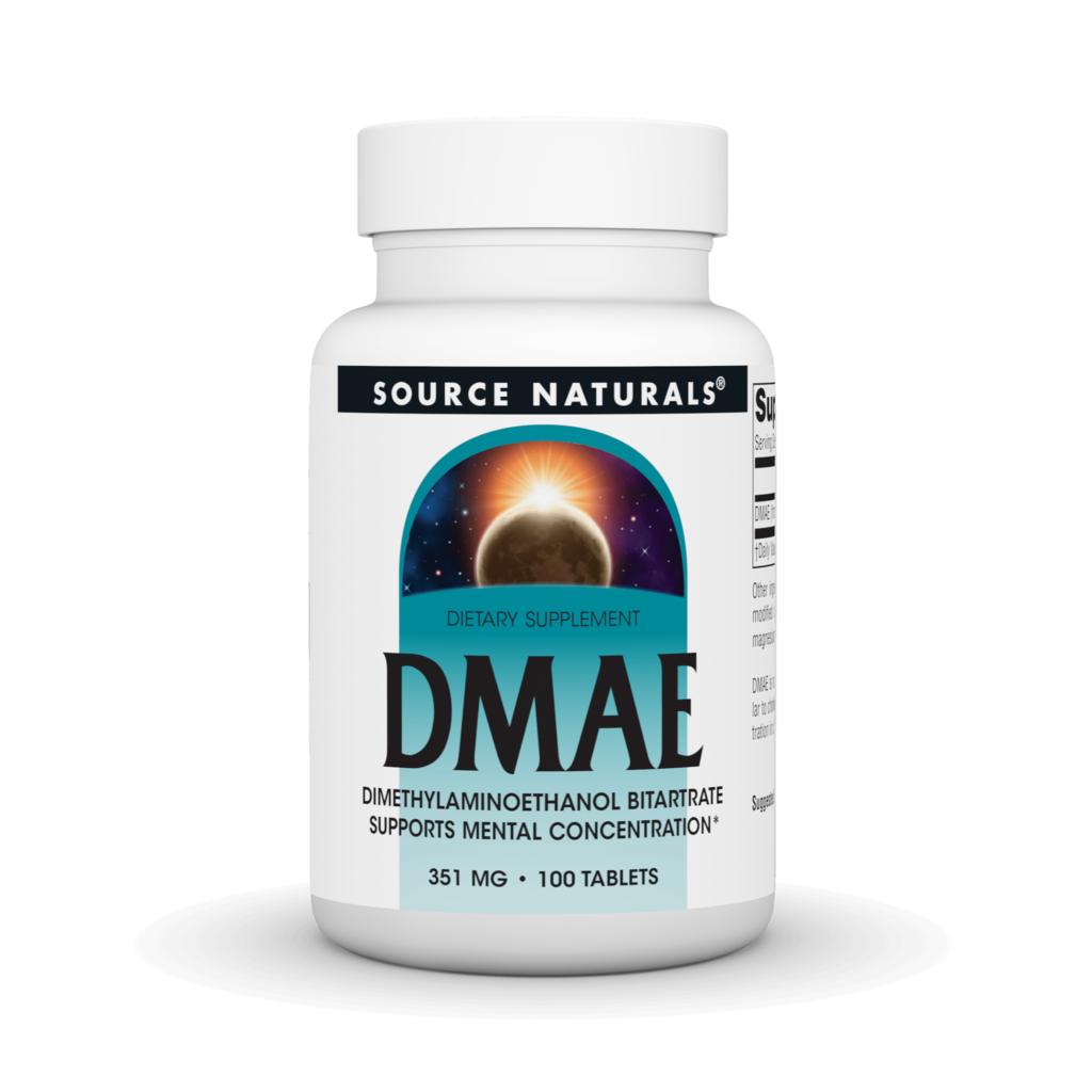 ДМАЕ (DMAE), Source Naturals DMAE, 351 мг, 100 таблеток