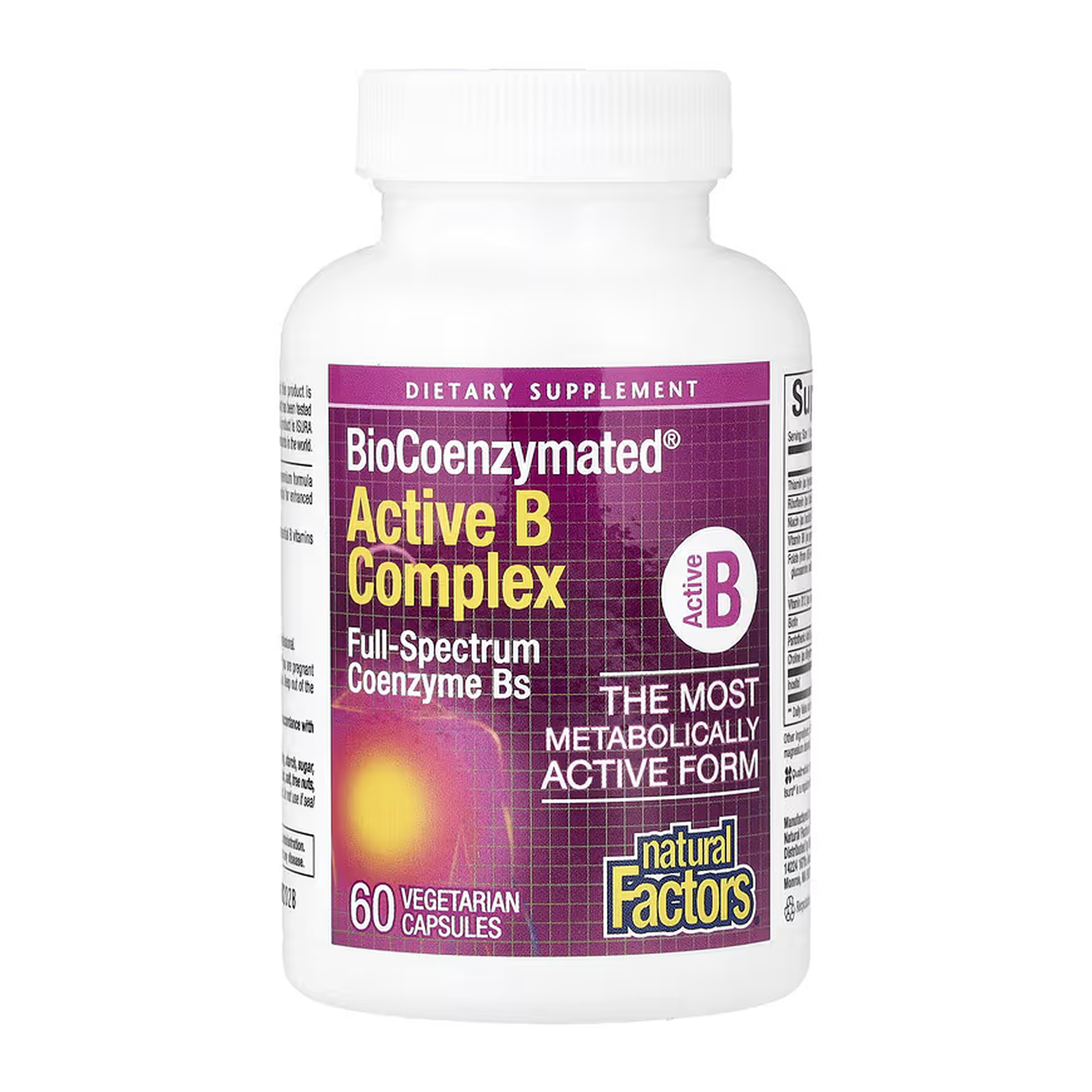 Активний комплекс вітамінів групи B, Natural Factors BioCoenzymated Active B Complex, 60 капсул