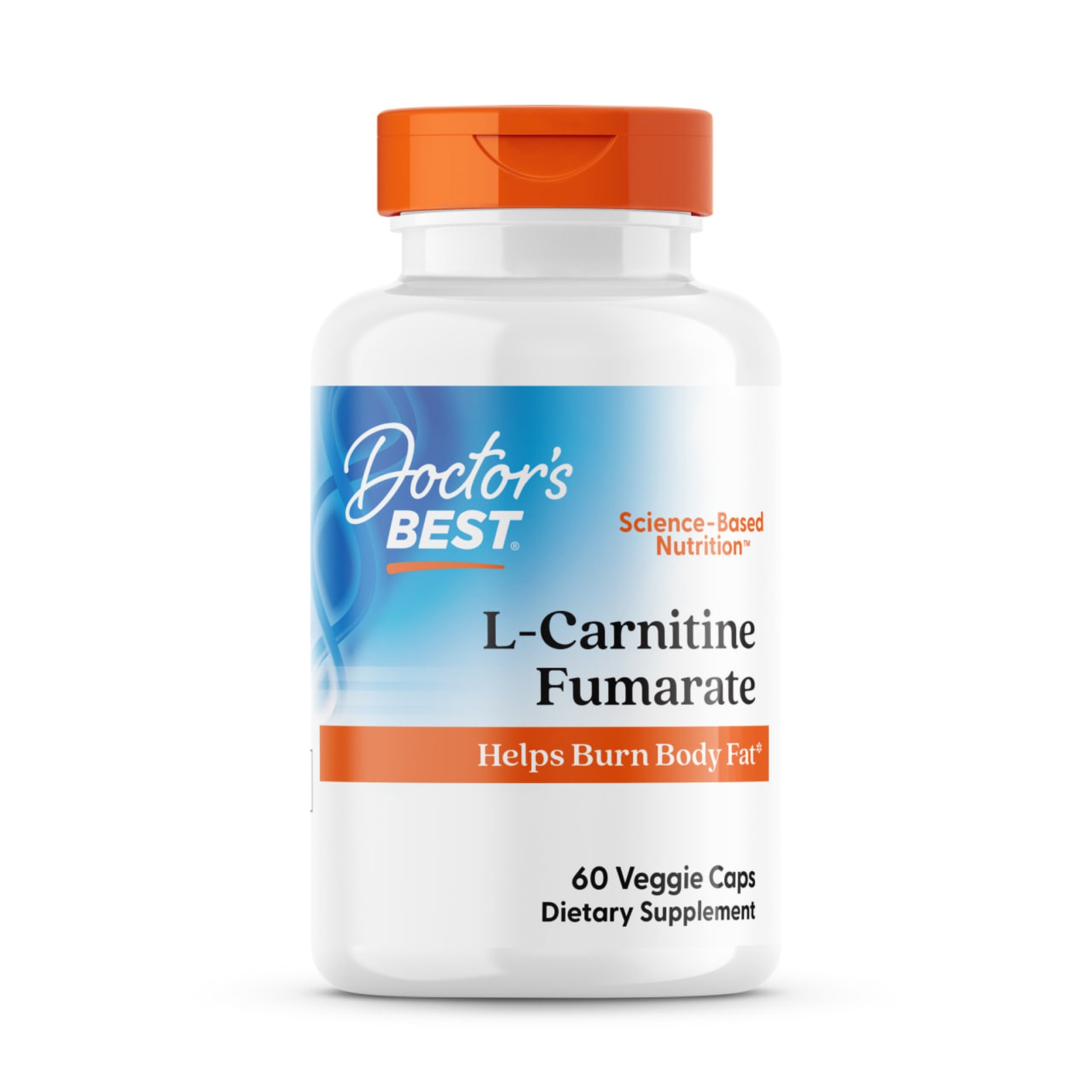 L-карнітин фумарат, Doctor's Best L-Carnitine Fumarate with Biosint Carnitine, 500 мг, 60 вегетаріанських капсул