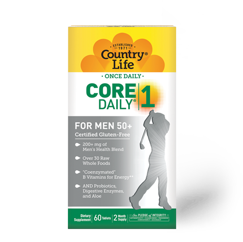 Мультивітаміни для Чоловіків, 50+, Core Daily-1 for Men 50+, Country Life, 60 таблеток