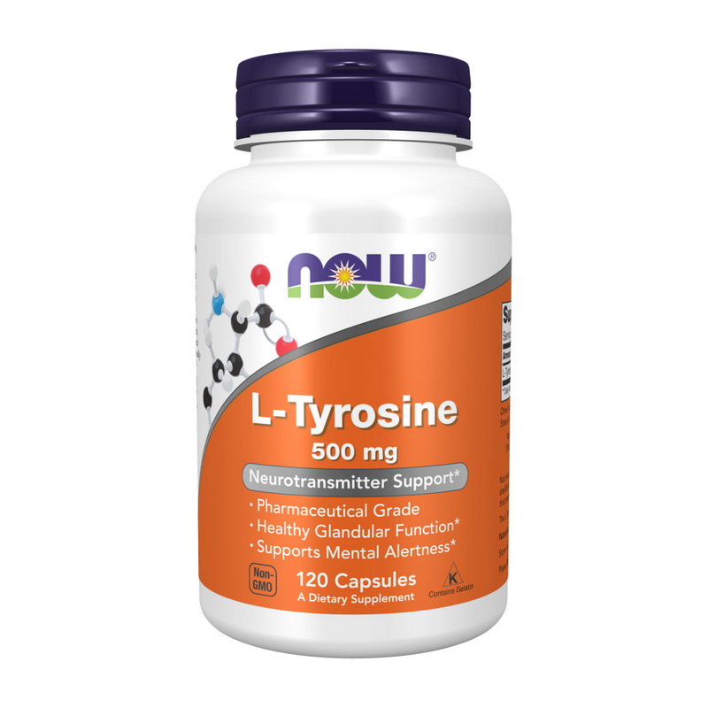 L-тирозин, Now Foods L-Tyrosine, 500 мг, 120 капсул