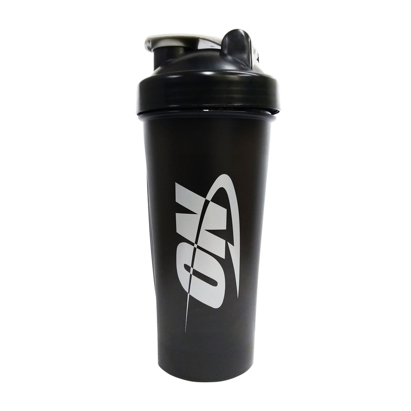 Шейкер для спортивного харчування, Optimum Nutrition Shaker ON with metall ball, 600 мл, Чорний/сірий