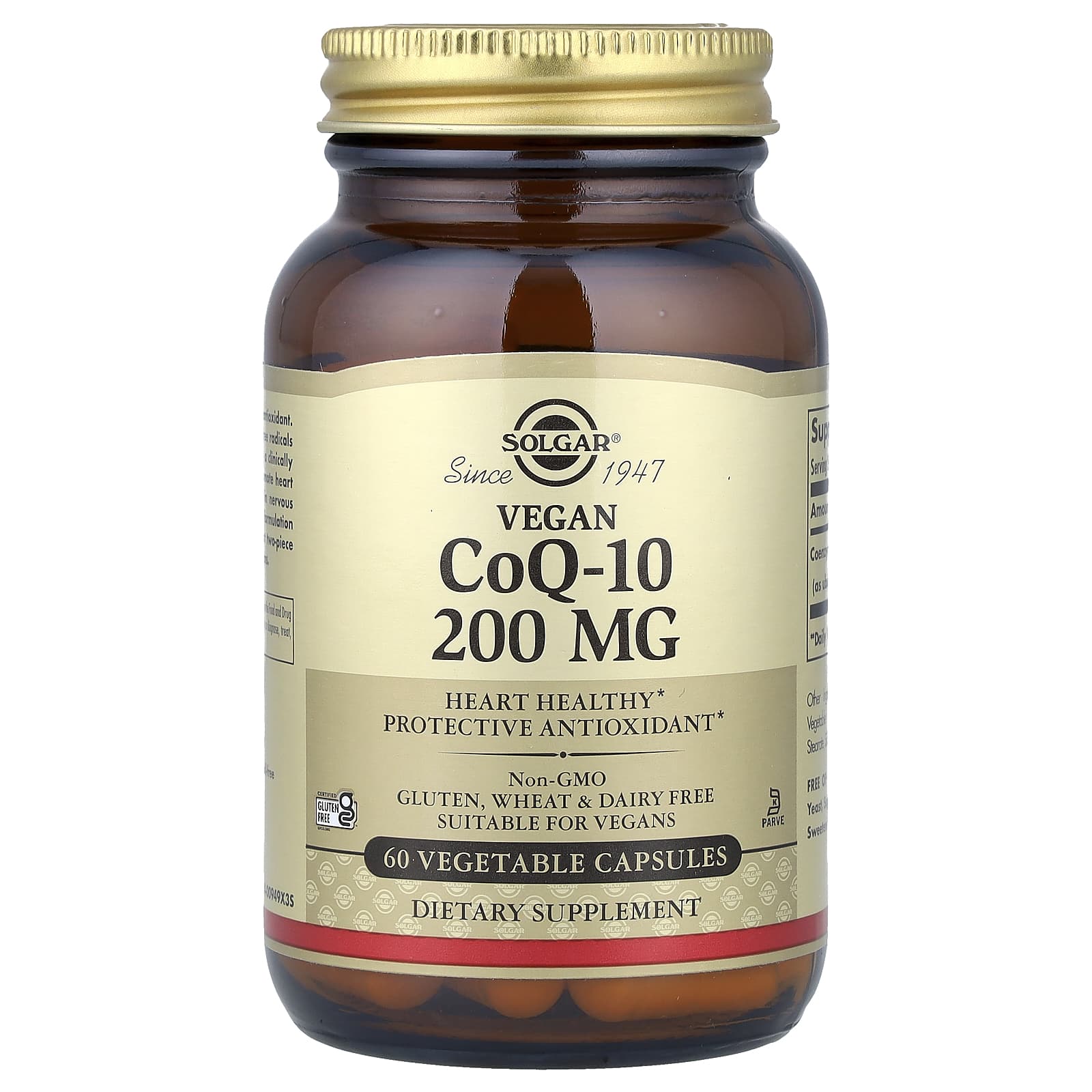Коензим Q10, Vegan CoQ-10, Solgar, 200 мг, 60 вегетаріанських капсул