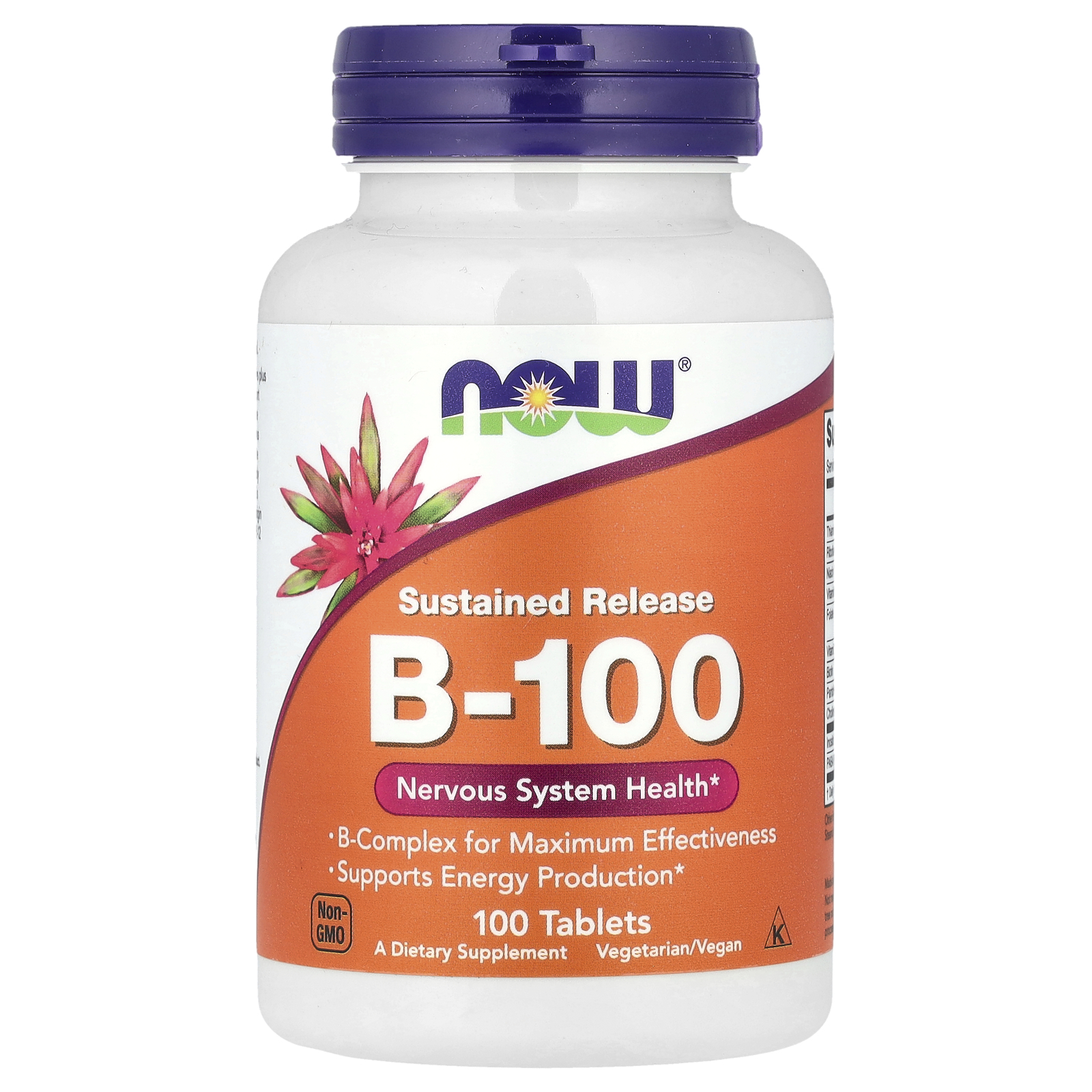 Вітамінний комплекс групи B, Now Foods Sustained Release B-100, 100 таблеток