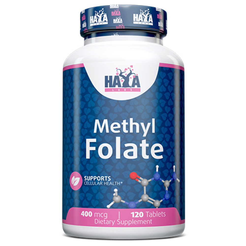 Метилфолат, Haya Labs Methyl Folate, 400 мкг, 120 таблеток
