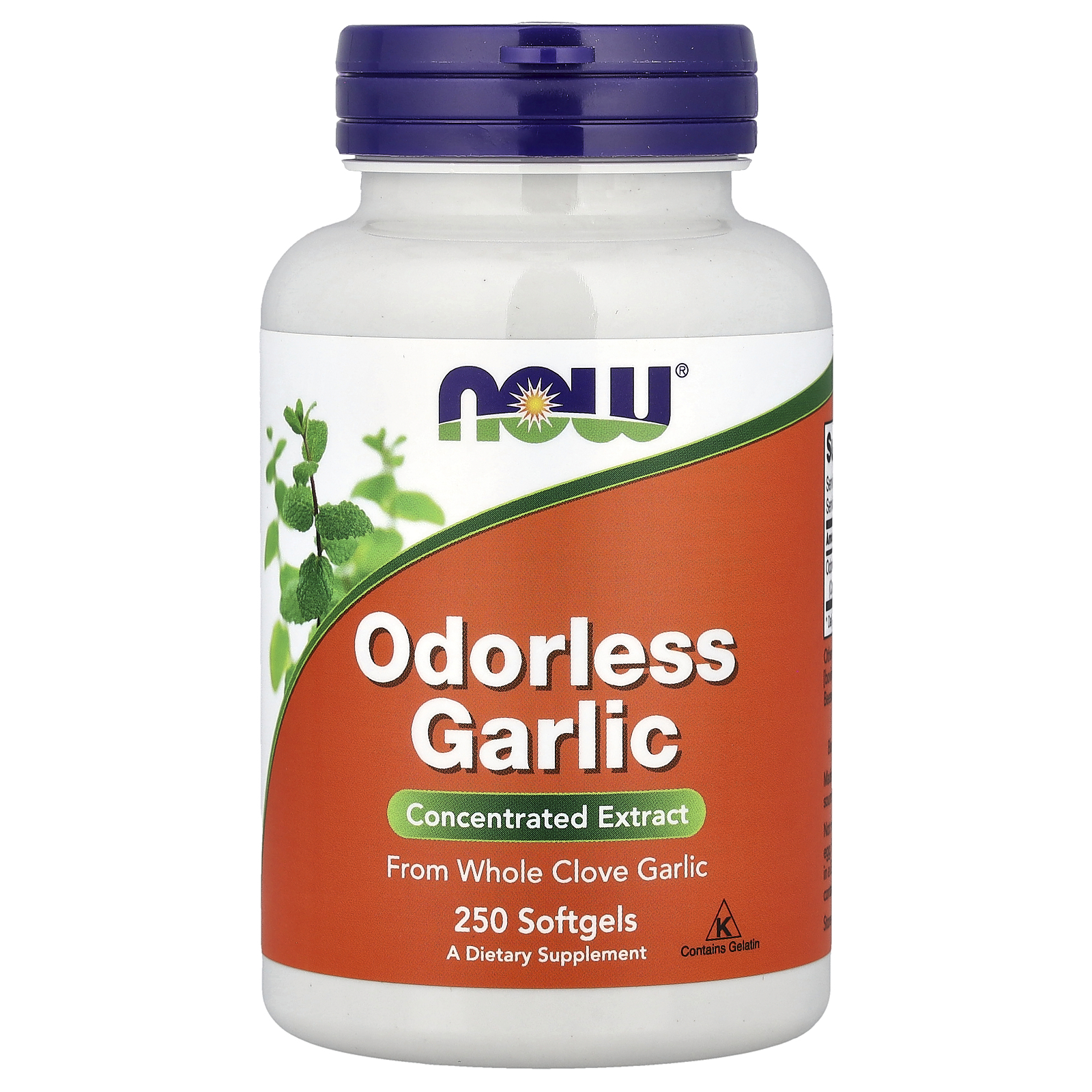 Часник без запаху, Now Foods Odorless Garlic, 250 м'яких капсул