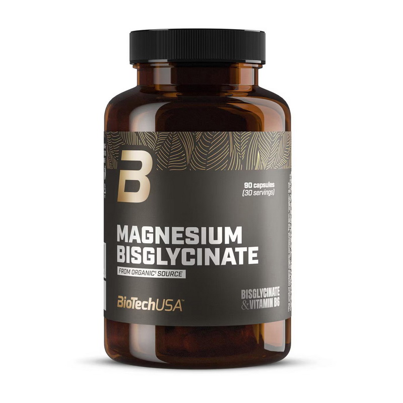 Магній бісгліцинат, BioTech Magnesium Bisglycinate Organic, 90 капсул