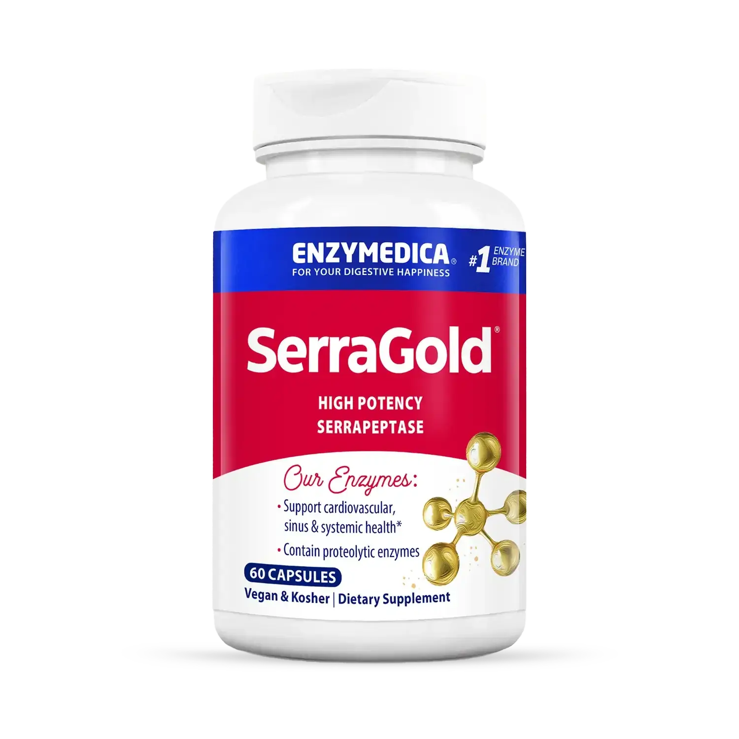 Серрапептаза для серця, High Activity Serrapeptase, Enzymedica, 60 капсул